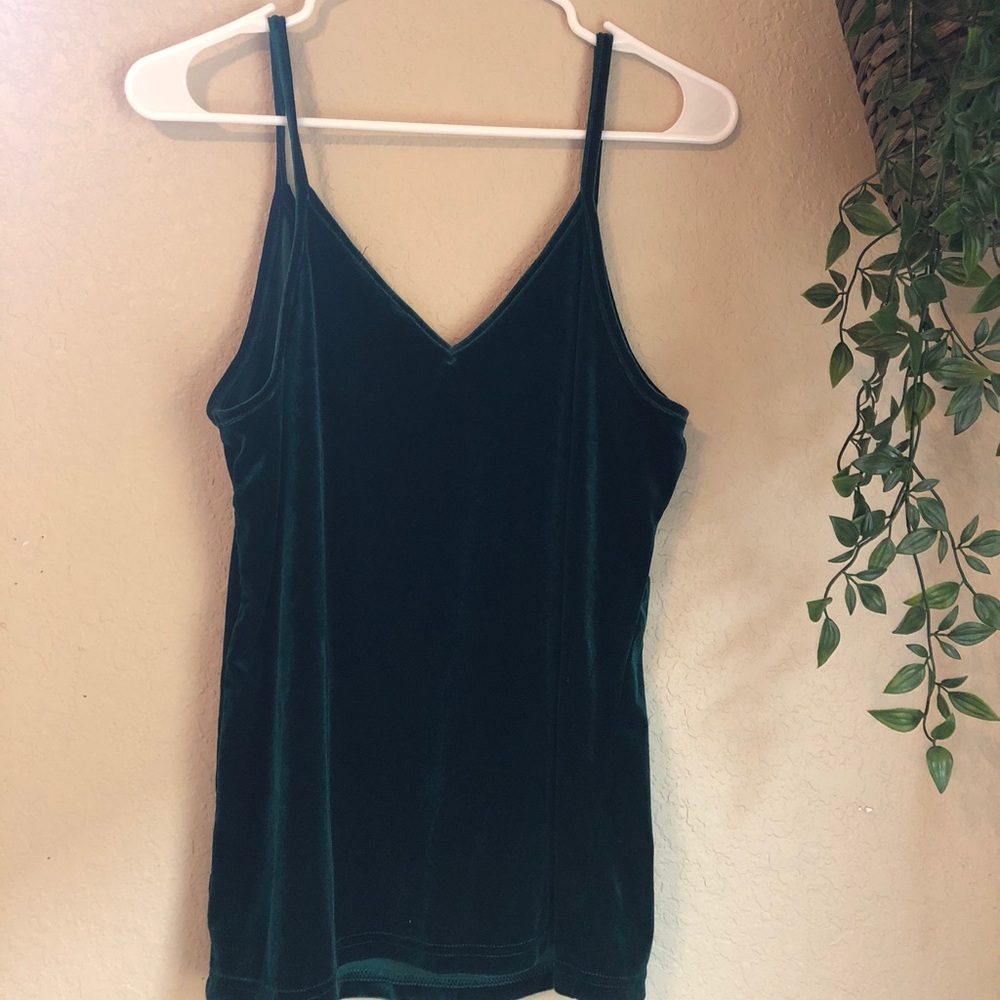 Emerald green velvet tank top